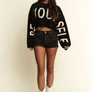 BE YOUR SELF SWEATER CROP TOP