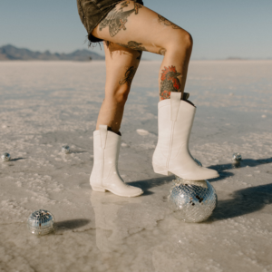 Bone White All Weather Rubber Cowboy Boots